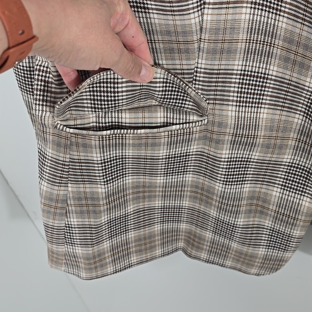 New Unbranded Brown Plaid Blazer Jacket - Size XXL - Picture 10 of 17